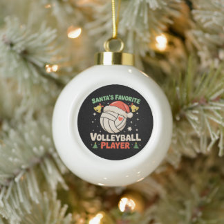 Boule En Céramique Joueur de volley-ball préféré du Père Noël Noël Xm