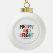 Boule En Céramique Joyeuse et brillante typographie moderne nommée (Devant)