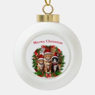 Boule En Céramique Joyeux animaux de Noël