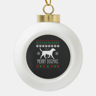 Boule En Céramique Joyeux Dogmas Noël Chien Vecteur