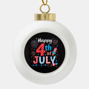 Boule En Céramique Joyeux drapeau américain 4 juillet patriotique USA