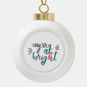 Boule En Céramique Joyeux et lumineux - rose et vert