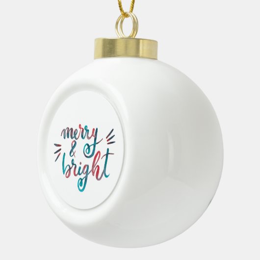 Boule En Céramique Joyeux et lumineux - vert et rouge (Droite)