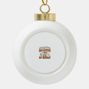 Boule En Céramique Joyeux Halloween Et Mon Anniversaire Design Vintag