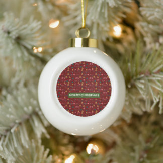 Boule En Céramique Joyeux Motif de Noël Élégant