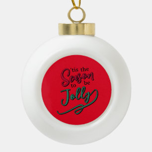 Boule En Céramique Joyeux Noël Bonne Année en famille