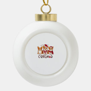 Boule En Céramique Joyeux Noël Corgi Chien Père Noël Love Corgis Fami