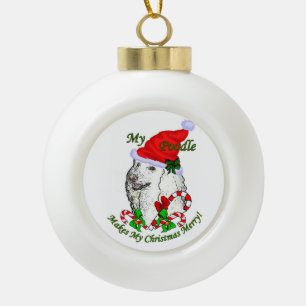 Boule En Céramique Joyeux Noël de caniche
