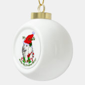 Boule En Céramique Joyeux Noël de caniche (Droite)