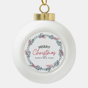 Boule En Céramique Joyeux Noël et Bonne Année