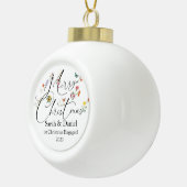 Boule En Céramique Joyeux Noël Fleur sauvage 1er Noël Engagé (Droite)