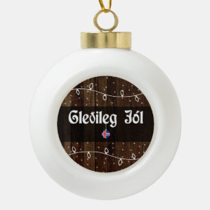 Boule En Céramique Joyeux Noël islandais, jól de Gleðileg