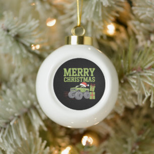 Boule En Céramique Joyeux Noël Monster Truck Enfants Garçons Xmas