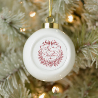 Boule En Céramique Joyeux Noël Vintage