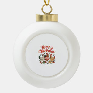 Boule En Céramique Joyeux Pouletmas Poulet Noël