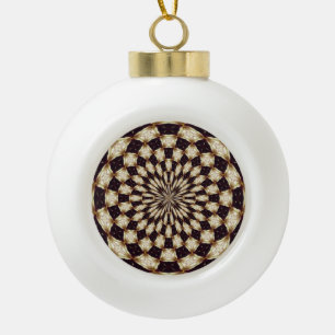Boule En Céramique Kaleidoscope de fleurs en mandala décor en ivoire