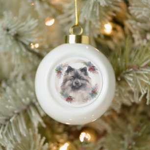 Boule En Céramique Keeshony Christmas Wreath Festive Pup