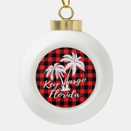 Boule En Céramique Key Largo Floride Palm Trees Plage Rouge Plaid (Devant)