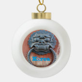 Boule En Céramique Knocker de porte de dragon coréen (Devant)