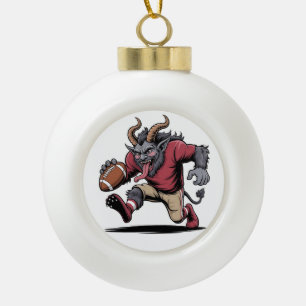 Boule En Céramique Krampus Jouant au Football Noël Fitness Xmas