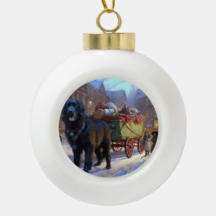 Boule En Céramique La saison des fêtes de Noël de Terre-Neuve