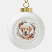 Boule En Céramique Labrador Christmas Wreath Festive Pup (Devant)