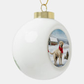 Boule En Céramique Labrador Retriever Dog in Snow Christmas (Gauche)