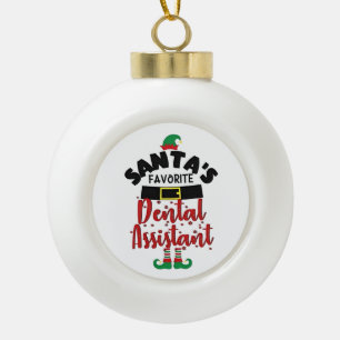 Boule En Céramique L'aide dentaire préférée du Père Noël Noël Santa