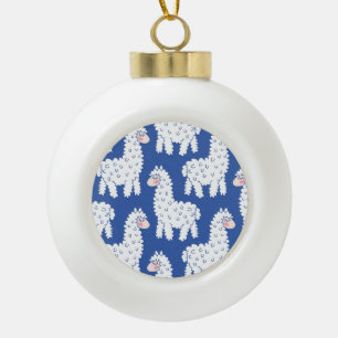 Boule En Céramique Lama alpaca, motif vintage