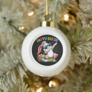 Boule En Céramique Lapin de Pâques drôle qui fait le dabbing Joyeuses
