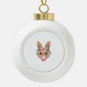 Boule En Céramique Lapin Mignon Visage de Léopard Lunettes Fille Heur