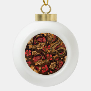 Boule En Céramique Le dragon japonais koi motif.