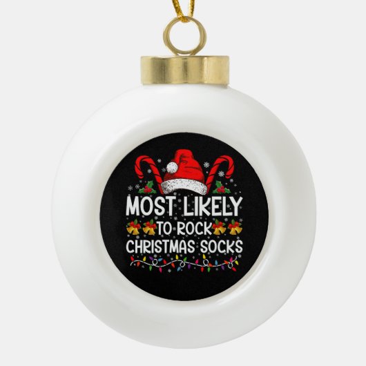 Boule En Céramique Les Chaussettes De Noël Les Plus Susceptibles D'Ar (Devant)