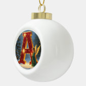 Boule En Céramique Letter A Christmas Angel Personalized Initial (Droite)