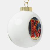 Boule En Céramique Letter K Christmas Santa Personalized Initial (Gauche)