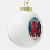Boule En Céramique Letter N Christmas Nutcracker Personalized Initial (Gauche)