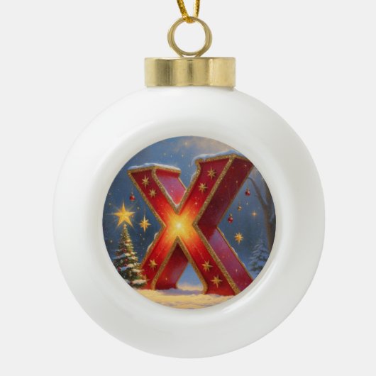 Boule En Céramique Letter X Christmas Xmas Personalized Initial (Devant)