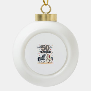 Boule En Céramique Licorne de cheval drôle de 50e anniversaire Graphi