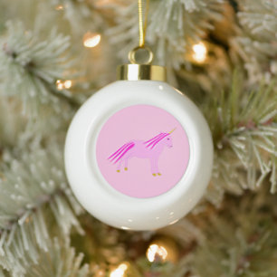 Boule En Céramique Licorne Fille Bébé Rose Jolie