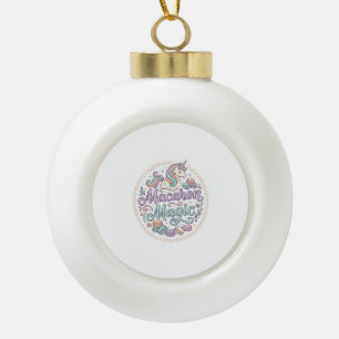 Boule En Céramique Licorne Macaron Magie Fantaisiste T-Shirt Design_1