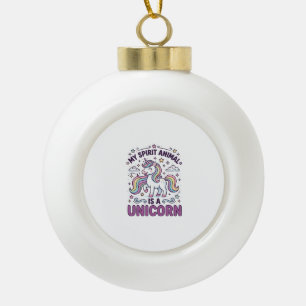 Boule En Céramique Licorne Mon Animal Spirituel Est une Licorne Typog