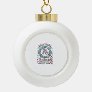 Boule En Céramique Licorne ont un très Noël Licorne Gras Typogra