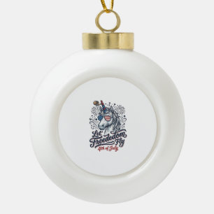 Boule En Céramique Licorne Patriotique Maillot Volant Liberté 4 Juill