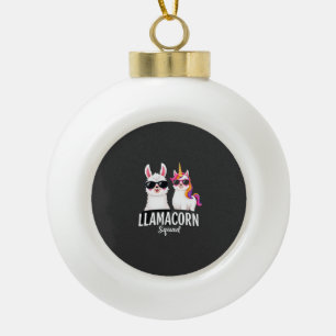 Boule En Céramique Llamacorn Squad Drôle de Licorne Llama Squad Noël