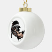 Boule En Céramique Loup de dessin animé avec une dynamite sur son cas (Droite)