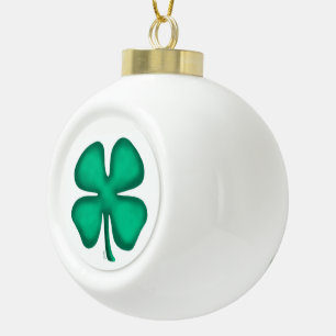 Boule En Céramique Lucky 4 Leaf Irish Clover