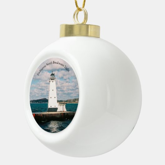 Boule En Céramique Ludington North Breakwater Light orament (Droite)