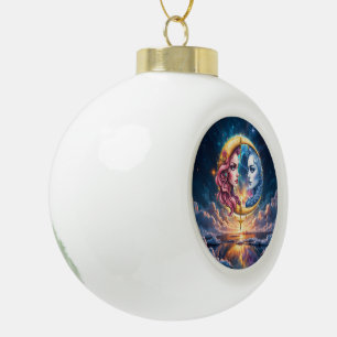 Boule En Céramique Lune de l'Équilibre Éternel – Âmes de Feu et d'Eau