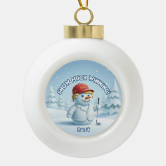 Boule En Céramique MAGA Snowman Trump Ornament  - Patriotic Ornament