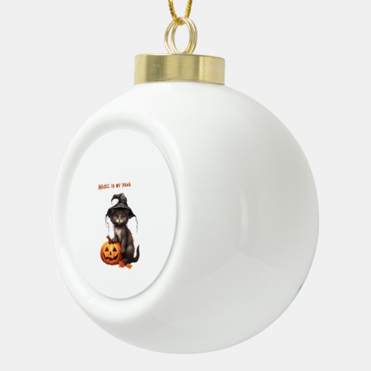 Boule En Céramique Magie dans mes pattes - Halloween Design Chat clas (Droite)